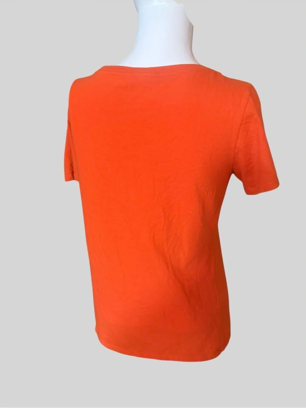 Nike Women’s Scoop Neck Logo Tee - Bright Orange with Silver Swoosh